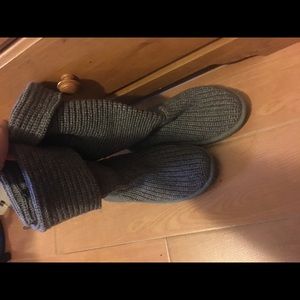Grey UGG Knit Boots Size 7